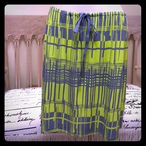 Simply Vera Lime/Gray Jersey Skirt
